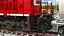 3D Red Train Locomotive With Tank