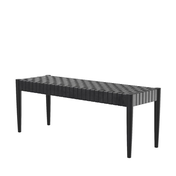 Amalia leather 2024 weave bench