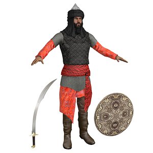 3D saracen warrior man model