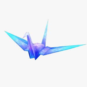 Origami Paper Crane Rigged Animated Low Poly model