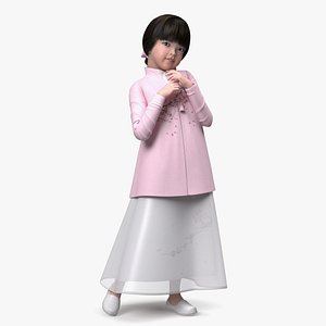 Shy Chinese Baby Girl 3D model