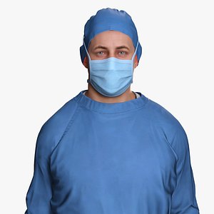 3D model Cinematic Surgeon Model  Fully Rigged for Animation  Games