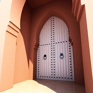 3D traditional moroccan door marrakech model