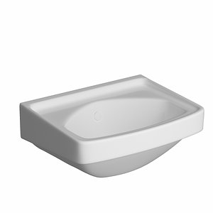 wall hung rectangle wash basin 3D