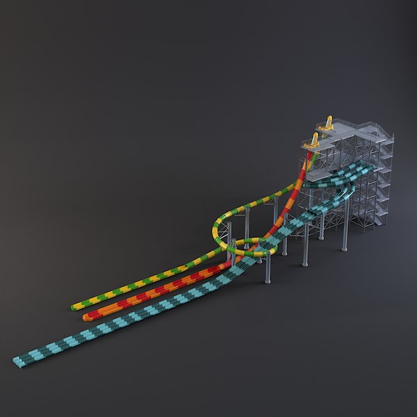 water park slides 3D model