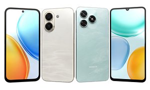 Honor Play 80 Plus Floating Gold And Honor Play 70C Blue 3D model