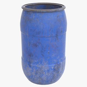 Plastic Barrel Old And Dirty UHD 3D model