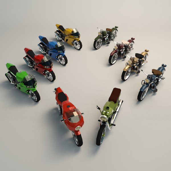 Low Poly Motorcycle Pack 01