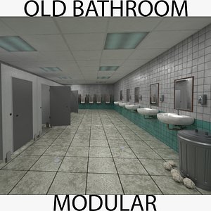 3D model Old Bathroom Modular Pack - Game-Ready Environment Kit