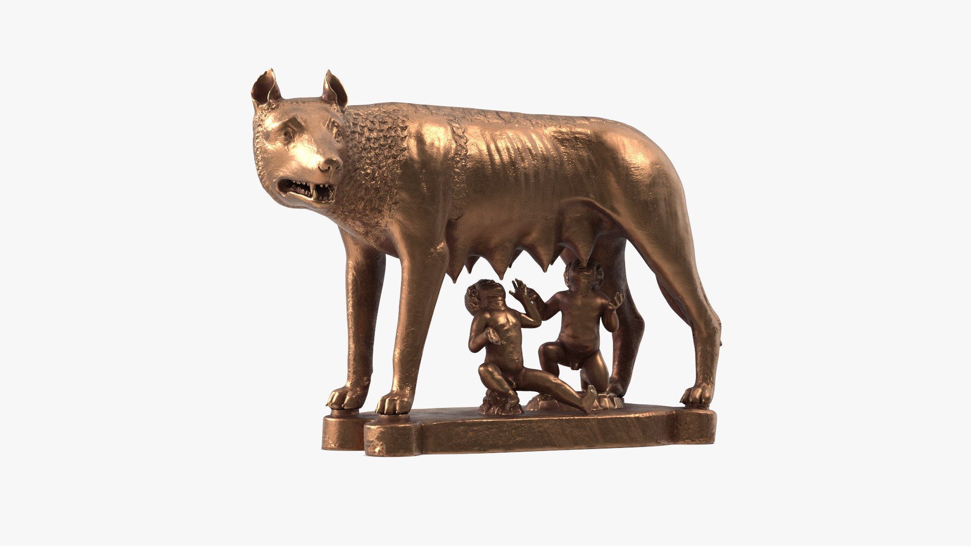 modèle 3D de Louve du Capitole avec Romulus et Remus