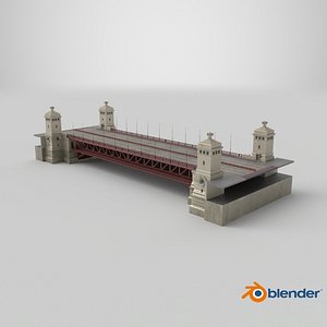 3D Chicago Drawbridge Lowered