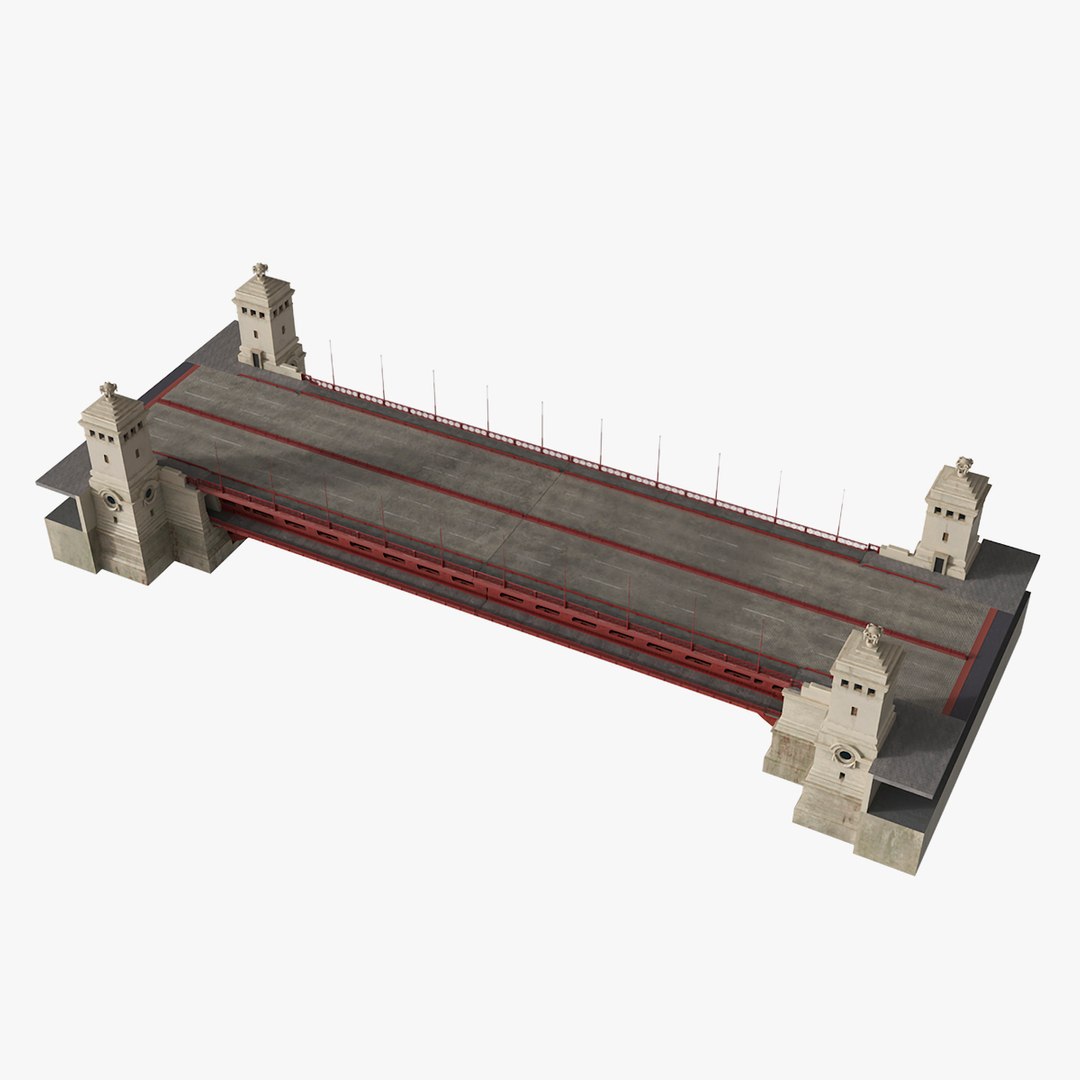 Chicago Drawbridge Lowered 3D model preview