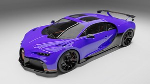 3D BUGATTI CHIRON PUR SPORT PURPLE model