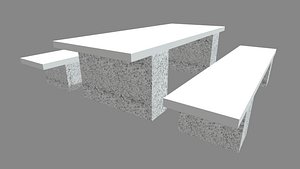 3D model Low Poly Stone Bench