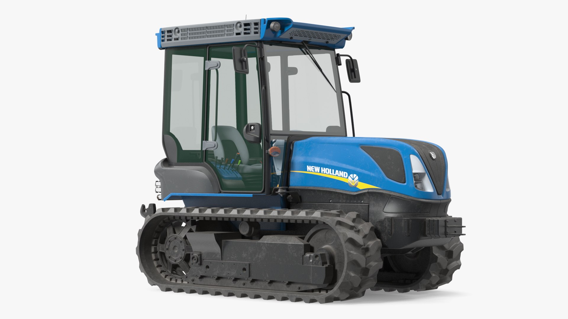 New Holland TK4 Crawler Cabin Dirty Rigged 3D model preview