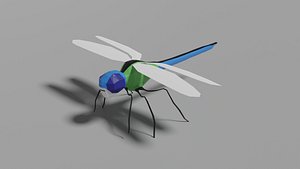 Low-poly Dragonfly 3D model