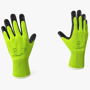 3D model Safety Work Gloves Green