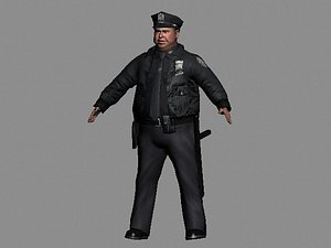 3d overweight fat cop model