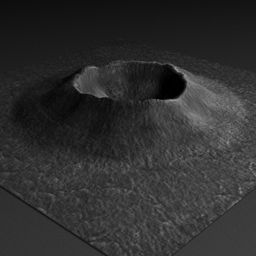 3d impact crater model
