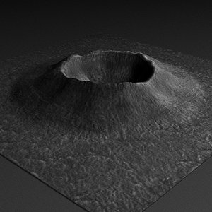 3d impact crater model