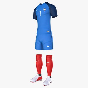 3D model france uniform jersey soccer
