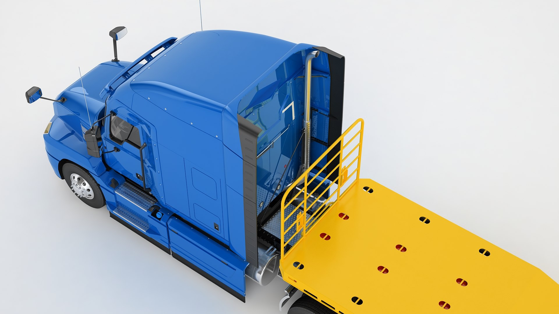 Semi Truck Generic Drake Trailer 03 3D TurboSquid 1825170