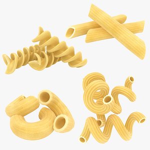 realistic dry pasta set 3D model