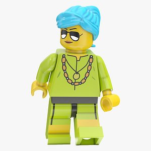 3D Minifigure LEGO Fashionista Rigged for Maya model