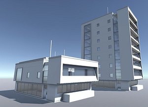 3d 3ds set residential buildings