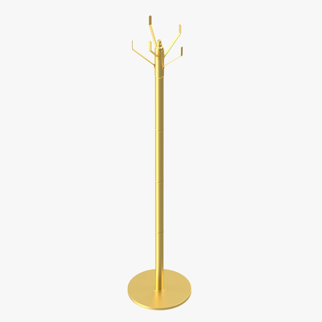 3D Coat Rack Gold - TurboSquid 2148112