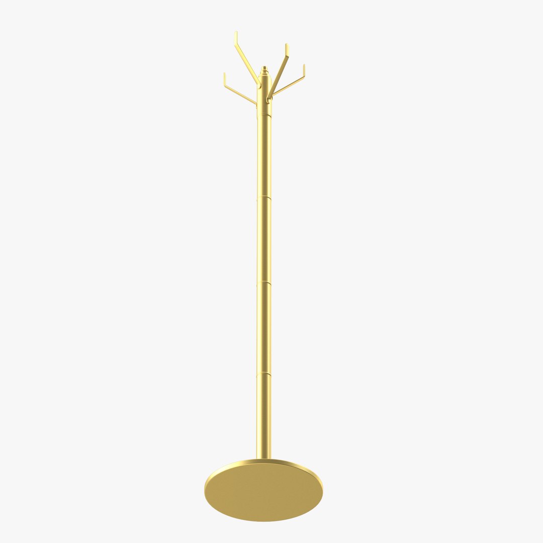 3D Coat Rack Gold - TurboSquid 2148112