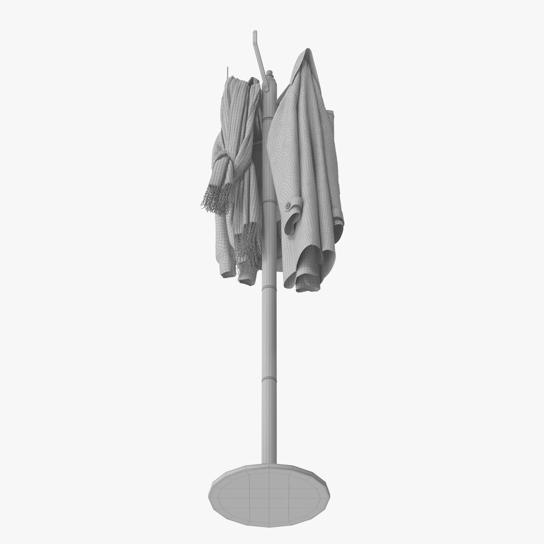 3D Coat Rack Gold - TurboSquid 2148112