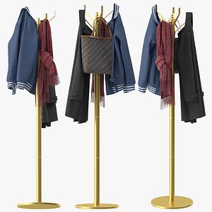3D Coat Rack Gold