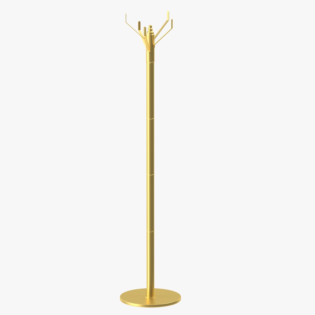 3D Coat Rack Gold - TurboSquid 2148112