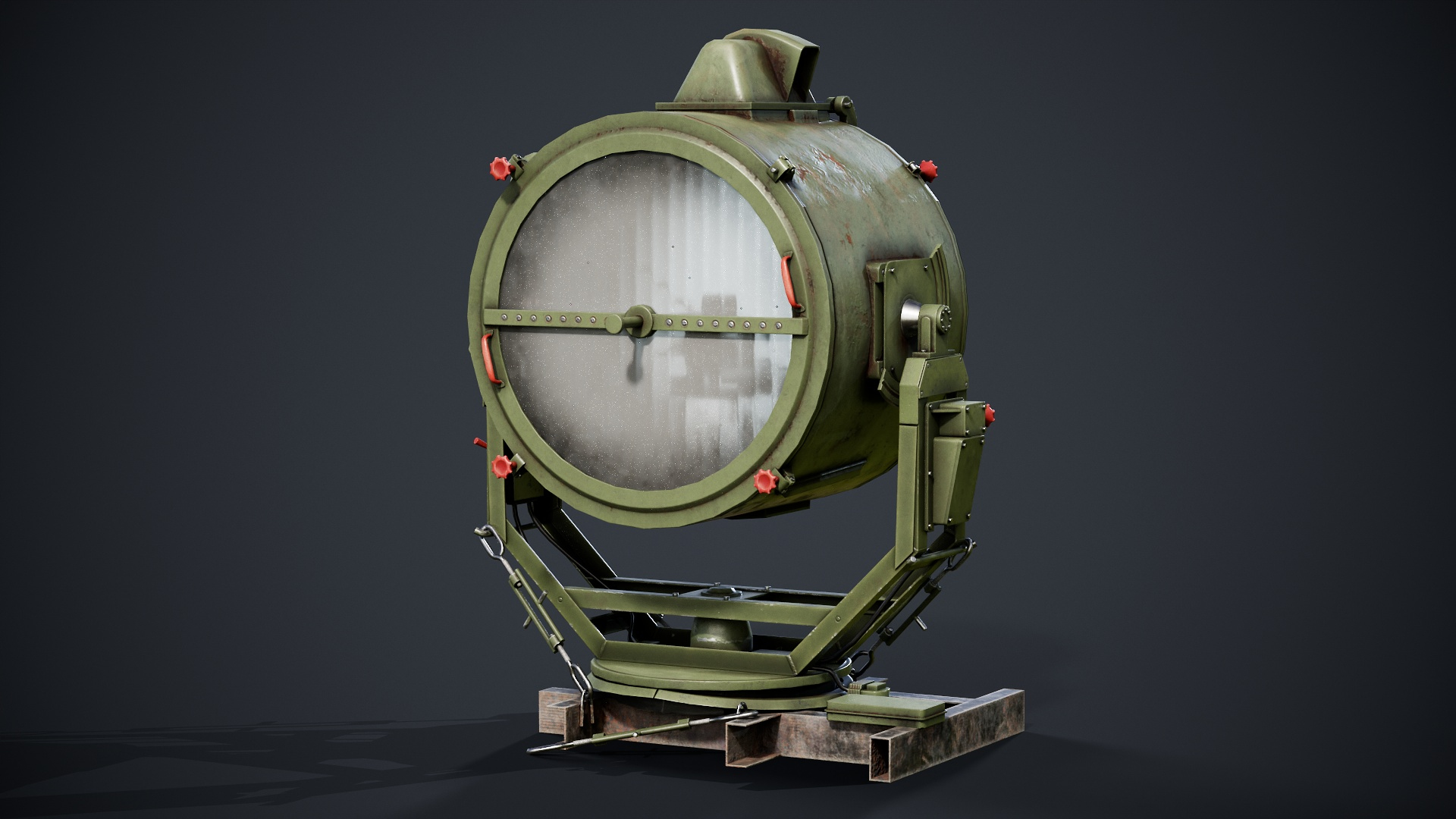 Rigged Searchlight APM 90 GameReady LODs 3D Model TurboSquid 1824888