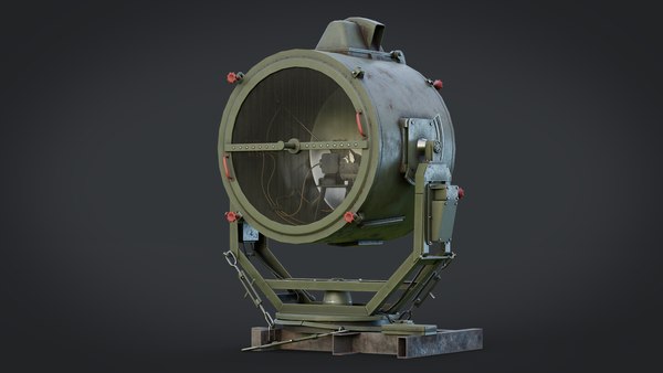 Rigged Searchlight APM 90 GameReady LODs Modelo 3D TurboSquid