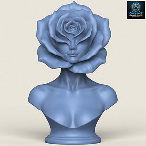 Woman Rose Style Face Bust model