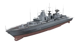 3D F123 Brandenburg class frigate game ready