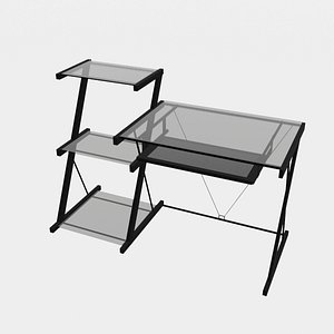 3D glass desk