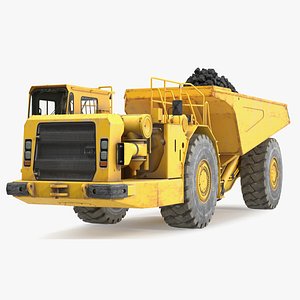 Underground Truck With Coal Rigged for Maya 3D model