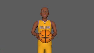 Basketball Two Hand Pass Animation with Character model