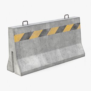 Striped Concrete Barrier - Traffic Props