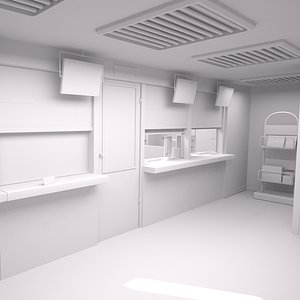 3D small post office scene