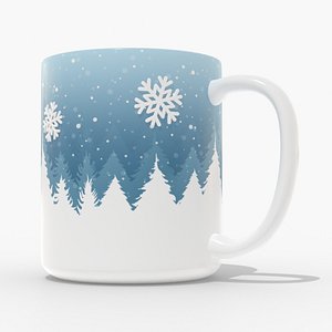 3D Winter Mug model