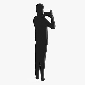Man with Smartphone Silhouette model