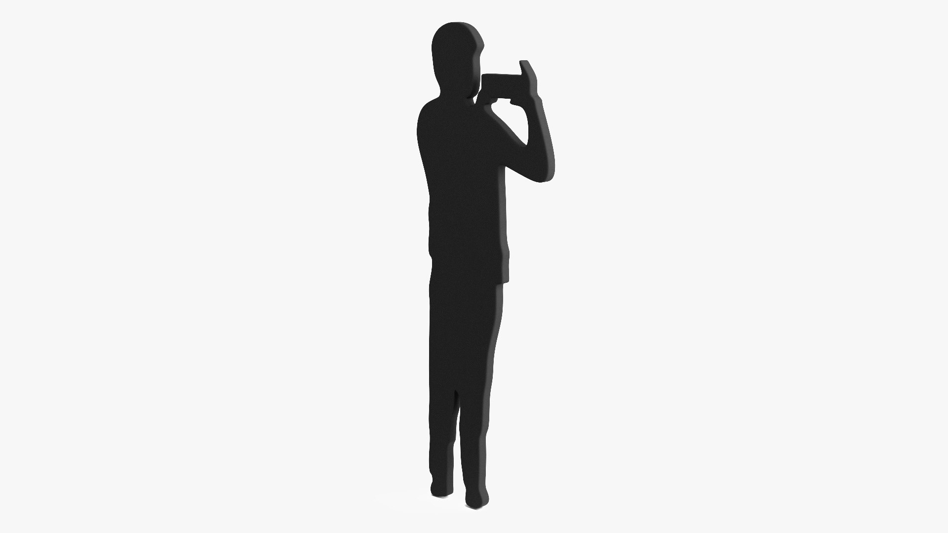 Man with Smartphone Silhouette 3D model preview