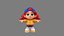 Low Poly Cartoon Girl Character Rigged Animated Game Ready
