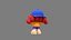 Low Poly Cartoon Girl Character Rigged Animated Game Ready