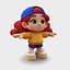 Low Poly Cartoon Girl Character Rigged Animated Game Ready