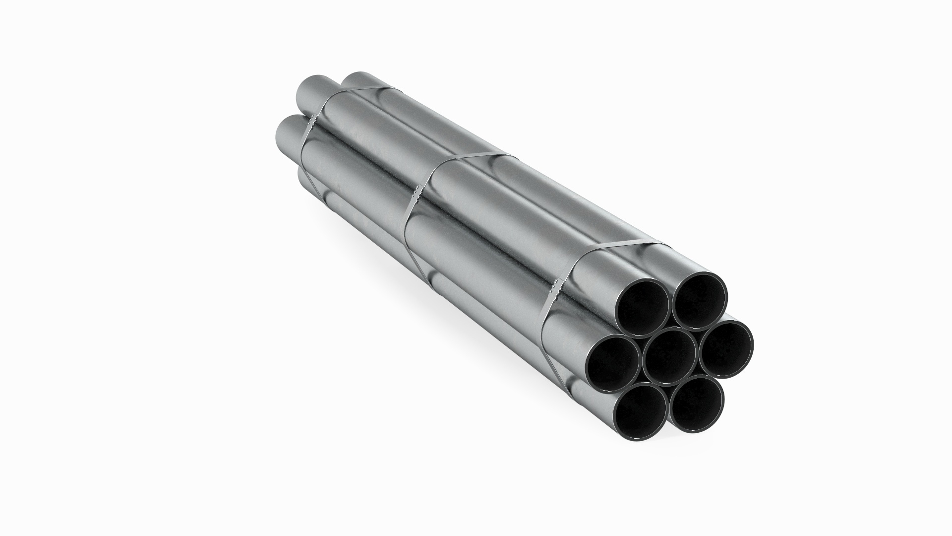 3D Thick Steel Pipes Bundle 2 Meters Model - TurboSquid 2211535